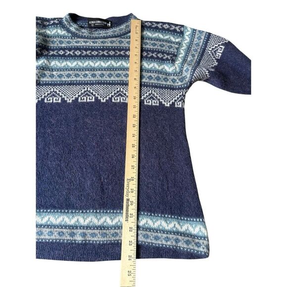 Alpaca Connection Alpaca Wool Blend Fair Isle Sweater size S Blue - Picture 7 of 10